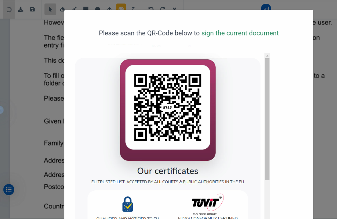 ZealiD Sign QR Code Sign Document